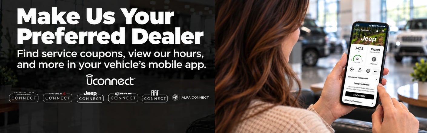 uconnect® make us your preferred dealer | Crain Chrysler Dodge Jeep Ram Fort Smith in Fort Smith AR