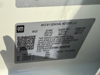 2022 GMC Sierra 1500 4WD Crew Cab Short Box Elevation