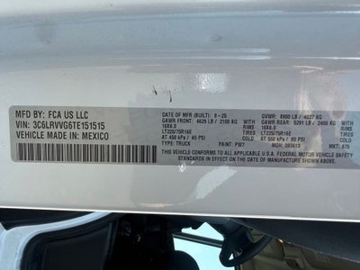 2026 RAM ProMaster 2500 Cargo Van Tradesman Low Roof 136' WB w/Pass Seat