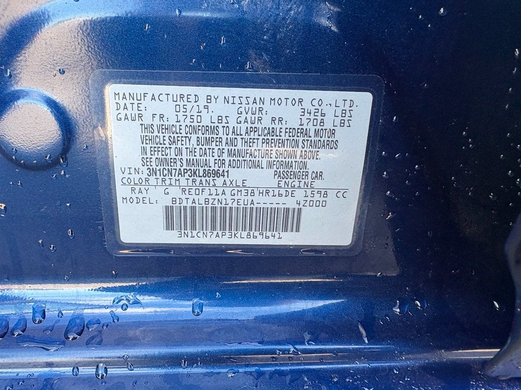 2019 Nissan Versa 1.6 SV