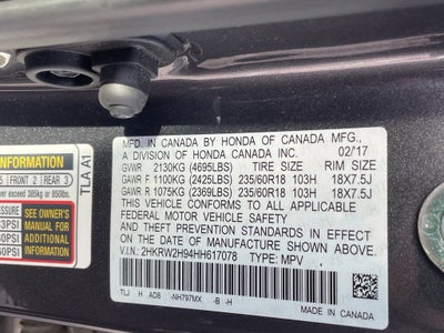 2017 Honda CR-V Touring - POWER MOONROOF / POWER LIFTGATE