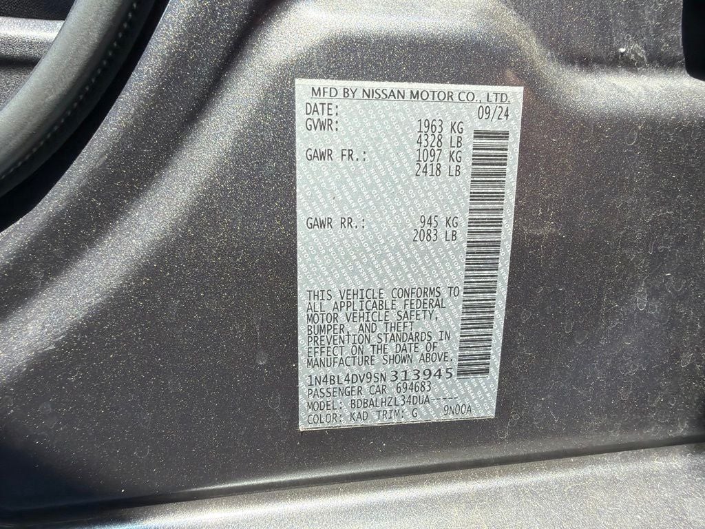 2025 Nissan Altima 2.5 SV CARFAX 1-Owner