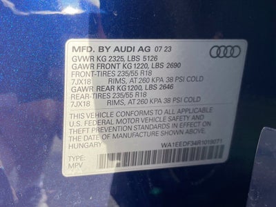 2024 Audi Q3 Premium Plus, One Owner, Navi, Leather, Moonroof S Line quattro