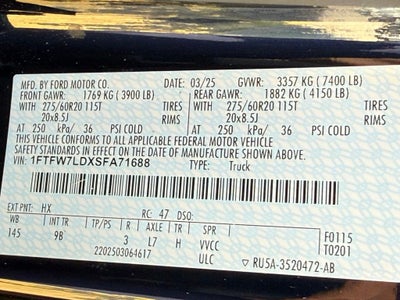2025 Ford F-150 Platinum - 4WD / CLEAN CARFAX / ONE OWNER