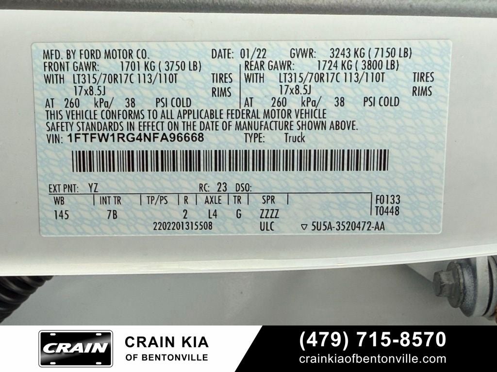 2022 Ford F-150 Raptor - 4WD / CLEAN CARFAX HISTORY