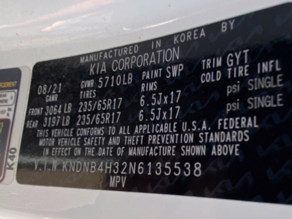 2022 Kia Carnival LX 3RD ROW / REAR-SEAT ENTERTAINMENT
