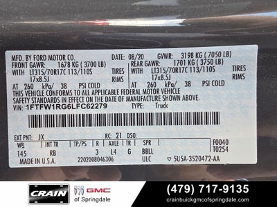 2020 Ford F-150 Raptor Twin Panel Roof Carbon Fiber