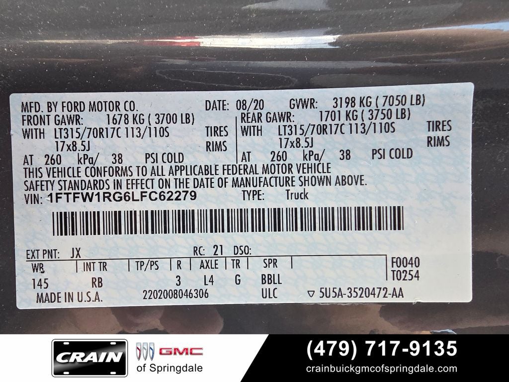 2020 Ford F-150 Raptor Twin Panel Roof Carbon Fiber