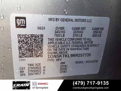 2024 Chevrolet Tahoe High Country HEADS UP DISPLAY TWIN PANEL ROOF